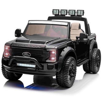 Ford Super Duty Truck m/Lithium + 4xMotor + Gummihjul + Blødt skumsæde Sort