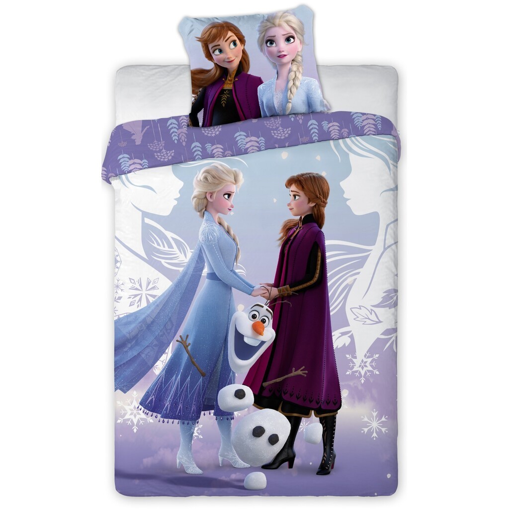 Disney Frost Anna, Elsa og Oluf Sengetøj - 100 procent bomuld