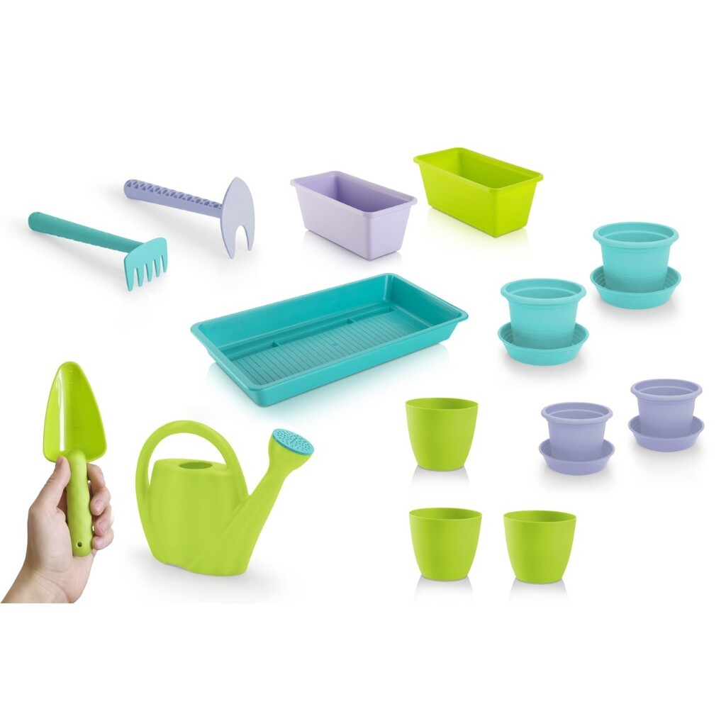 Gardenico Kids stort havesæt med haveredskaber og potter til  børn