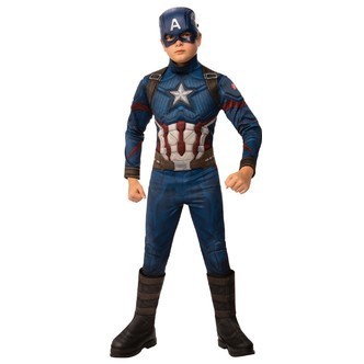 Avengers ENDGAME Captain America Deluxe Kostume (3-10 år)(Str. 128/L)