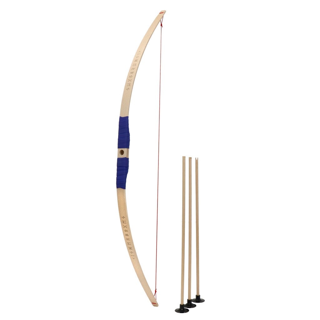 Børnebue af bøgetræ  blå greb + 3 pile