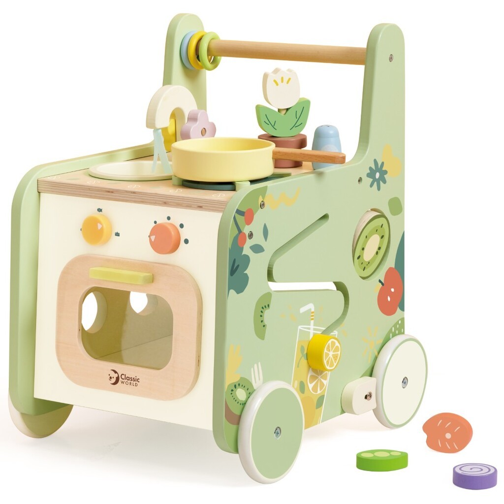 Classic Træ Gåvogn 2-i-1 med legekøkken (fra 12 M)