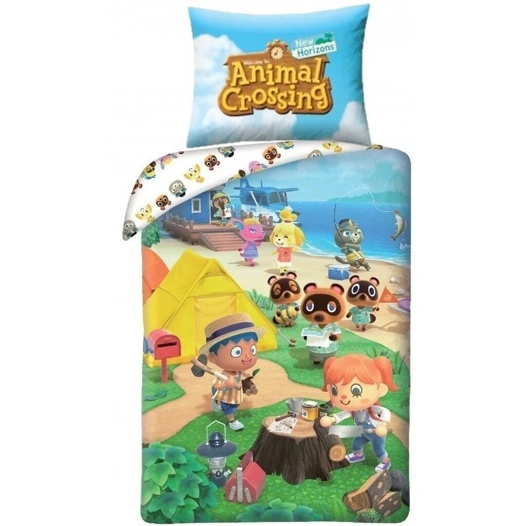 Animal Crossing Sengetøj  140x200 cm  100 procent bomuld