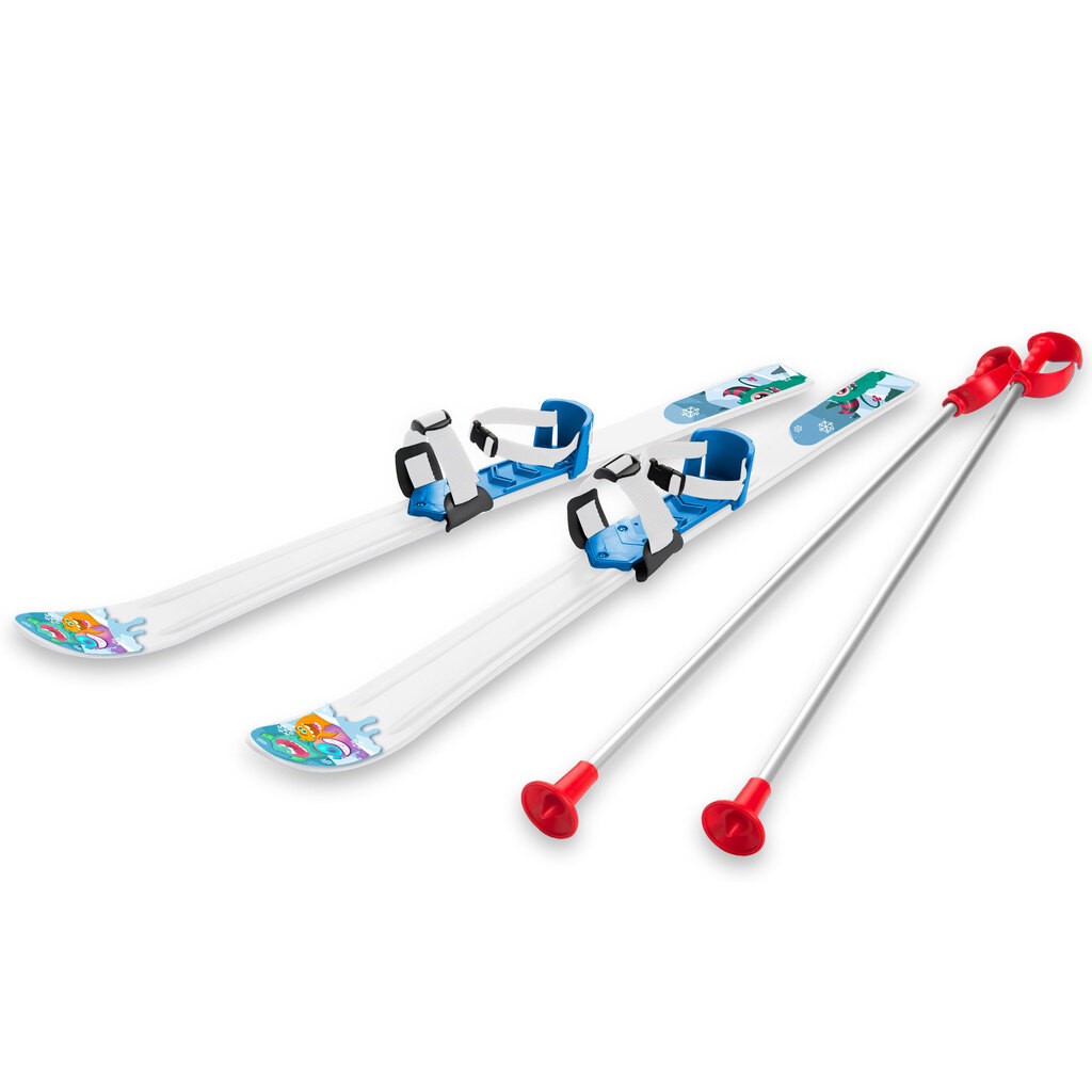 Ski til Børn 70 cm med skistave, Hvid/Blå
