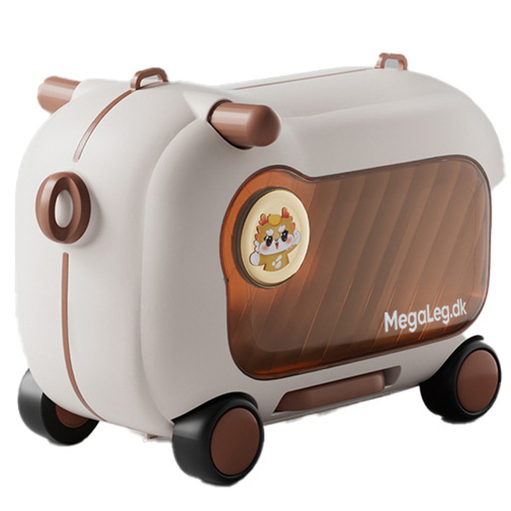 3-i-1 Kuffert til børn  Ride-on, Håndbagage & Opbevaring, Hvid/Brun