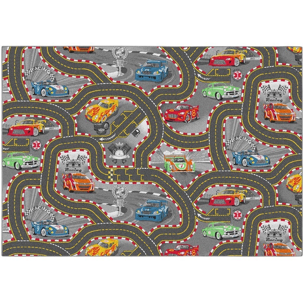 Bil Legetæppe ''Racers'' 140 x 200 cm, Antracit
