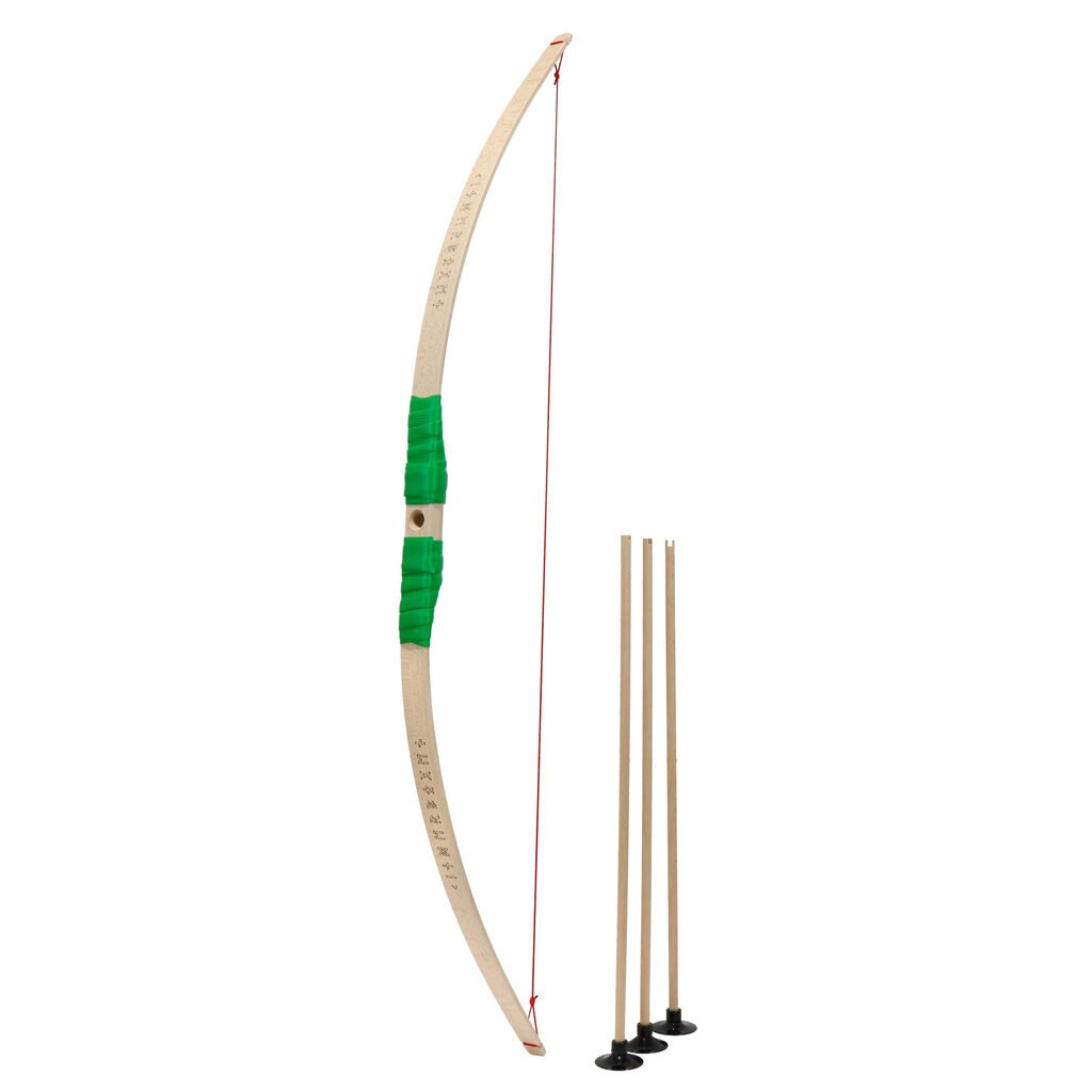 Børnebue af bøgetræ  grønt greb + 3 pile