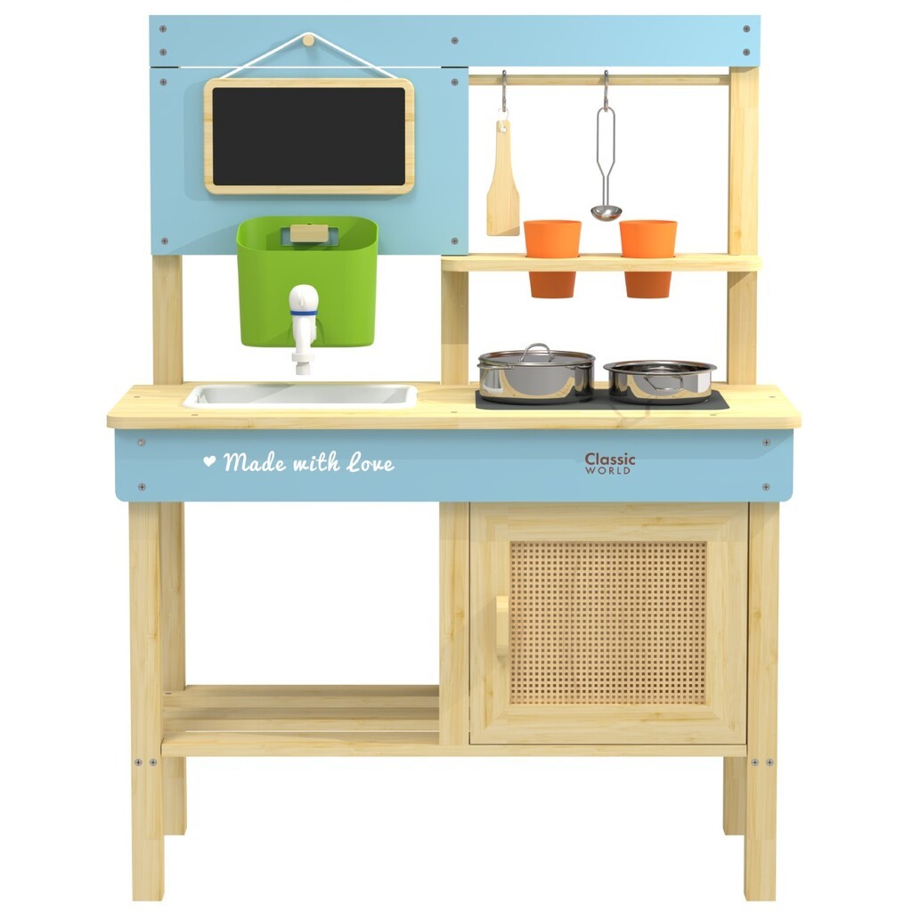 Classic World Udendørs Legekøkken i træ med tilbehør