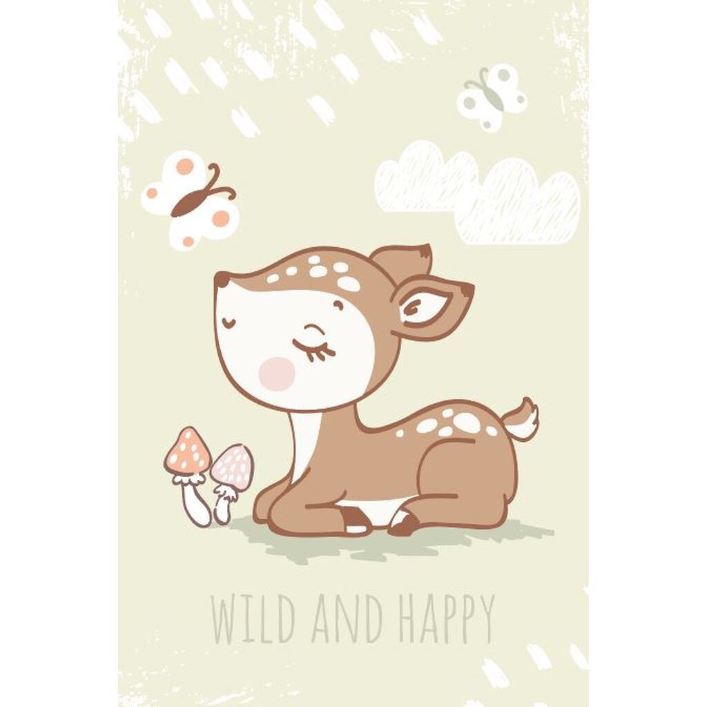 Dådyr Fleece tæppe - 100 x 150 cm