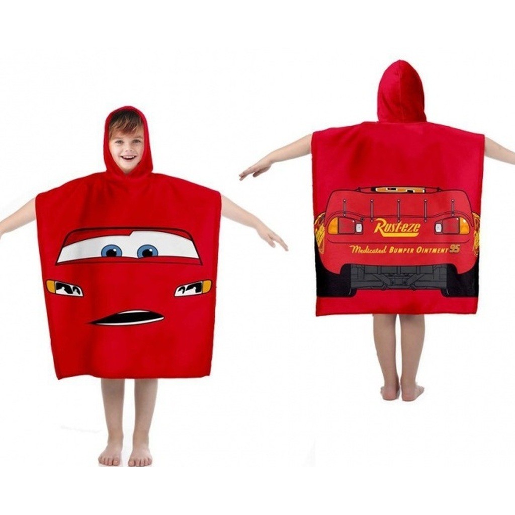 Disney Biler Poncho badehåndklæde med hætte - 100 procent bomuld