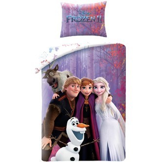 Disney Frost 2 Sengetøj med Elsa, Anna, Kristoffer & Olaf