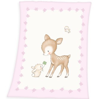 Babybest Lille rådyr Fleece tæppe - 75 x 100 cm