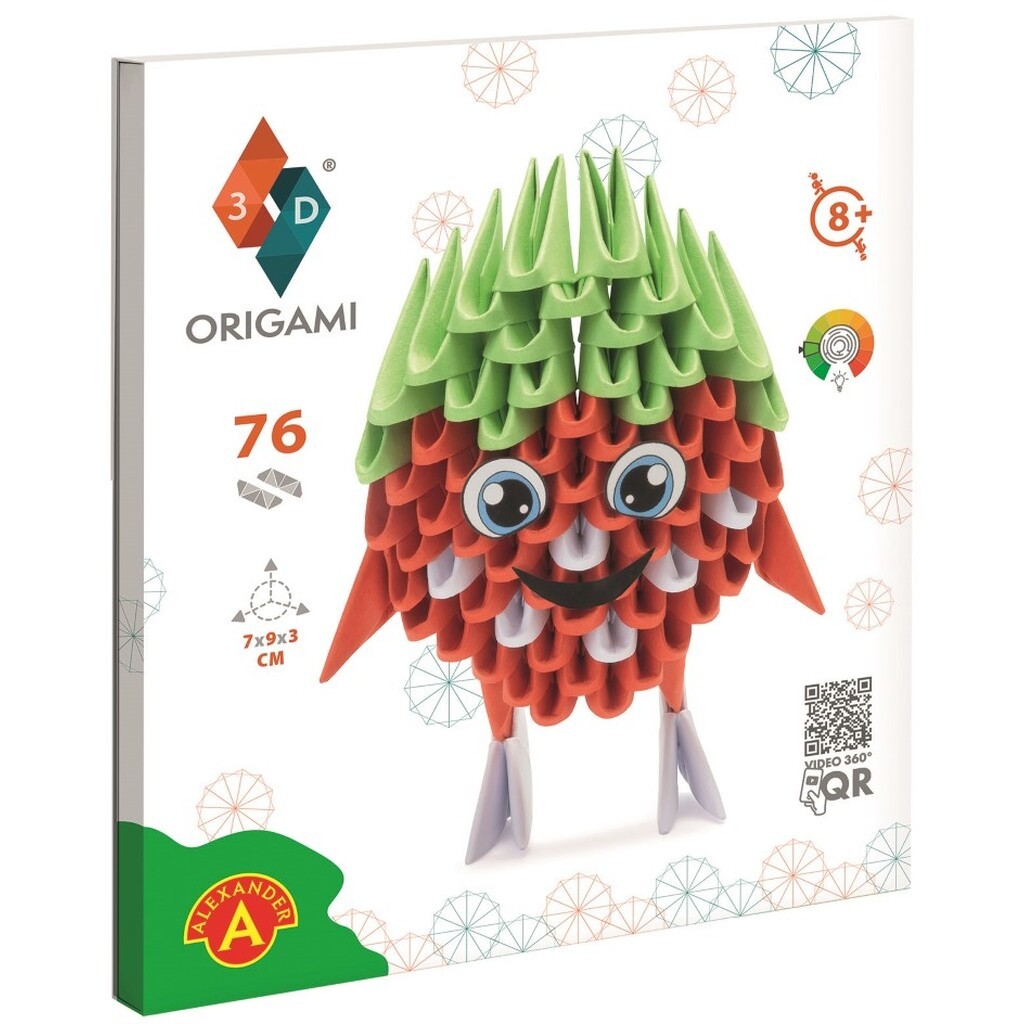 Origami 3D -  Jordbær