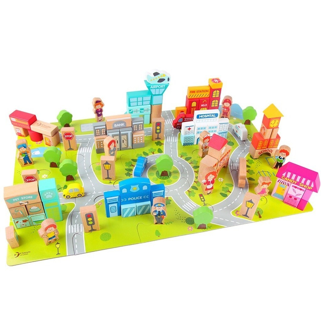 Classic Træ byggeklodser - By liv (fra 18 M)
