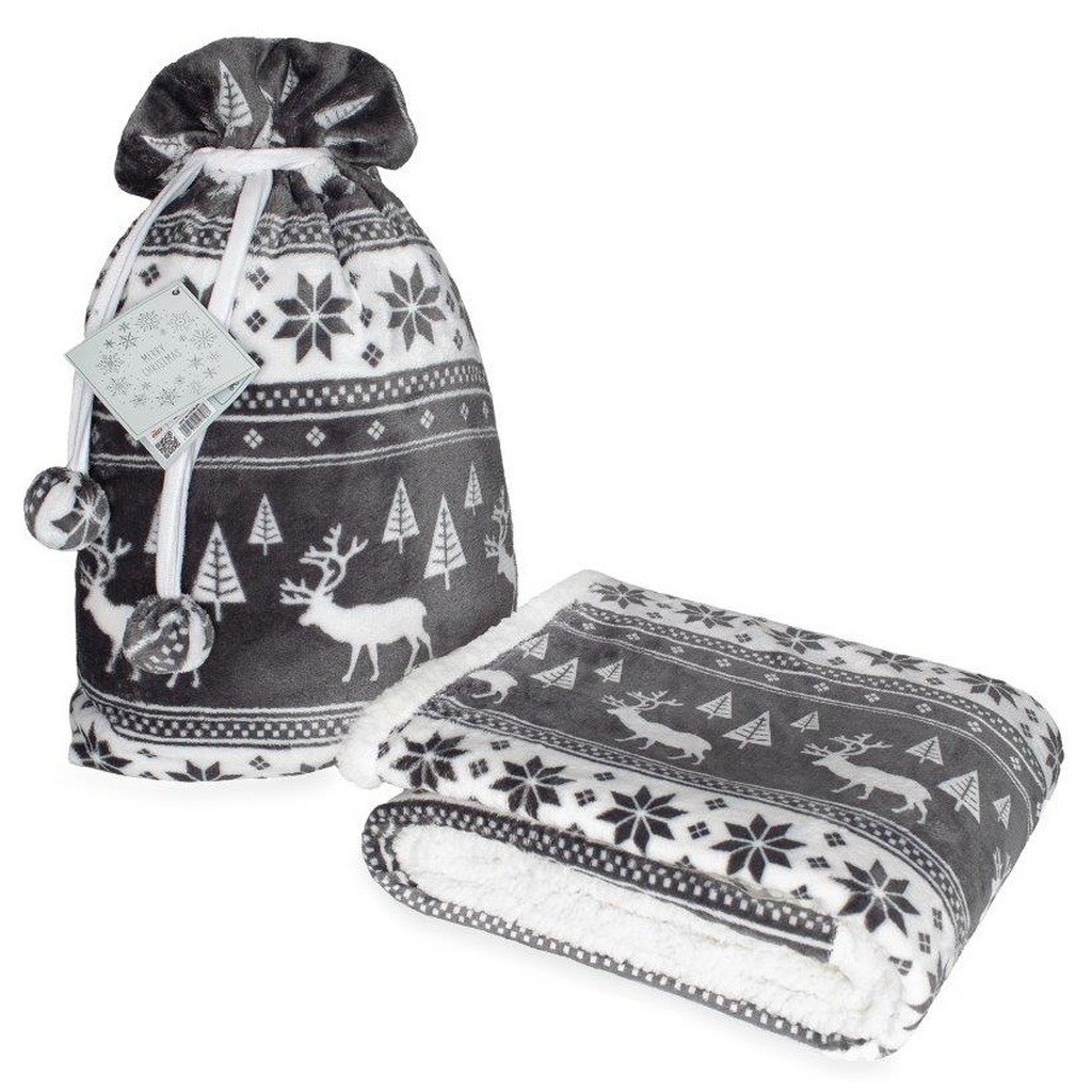 Jule Coral Fleece tæppe - 150 x 200 cm, Mørkegrå