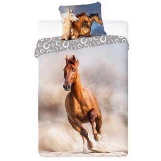 Hest i galop Sengetøj 140x200 cm - 100 procent bomuld