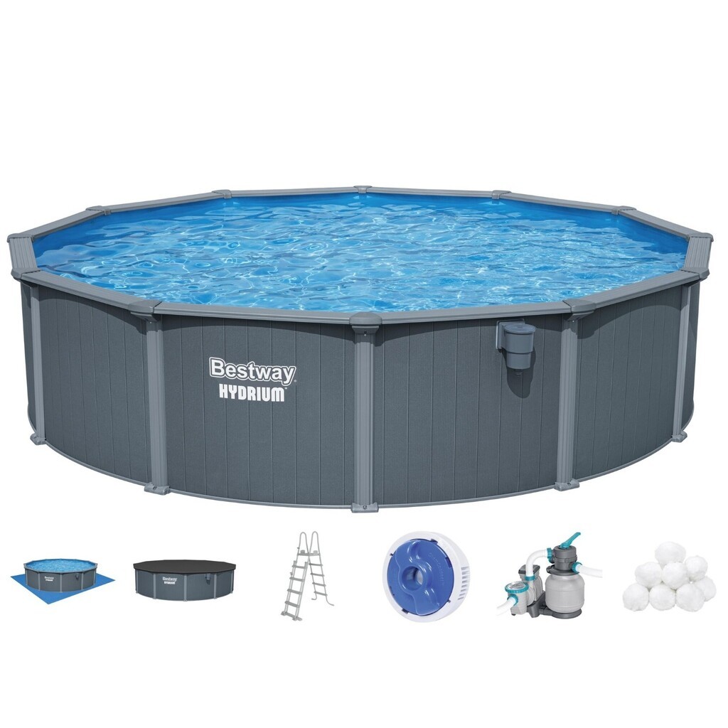 Bestway Hydrium 549 x 132 cm Rund Stålvægspoolsæt (2026 model)