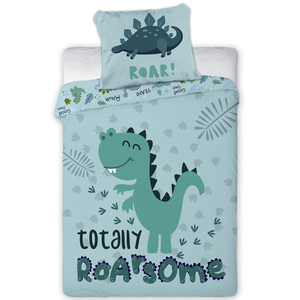 Baby Dino Rawr Junior Sengetøj 100x135 cm - 100 procent bomuld