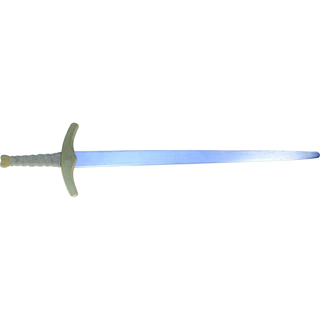 Træ 2-hånds Sværd, 111 cm sølv / guld