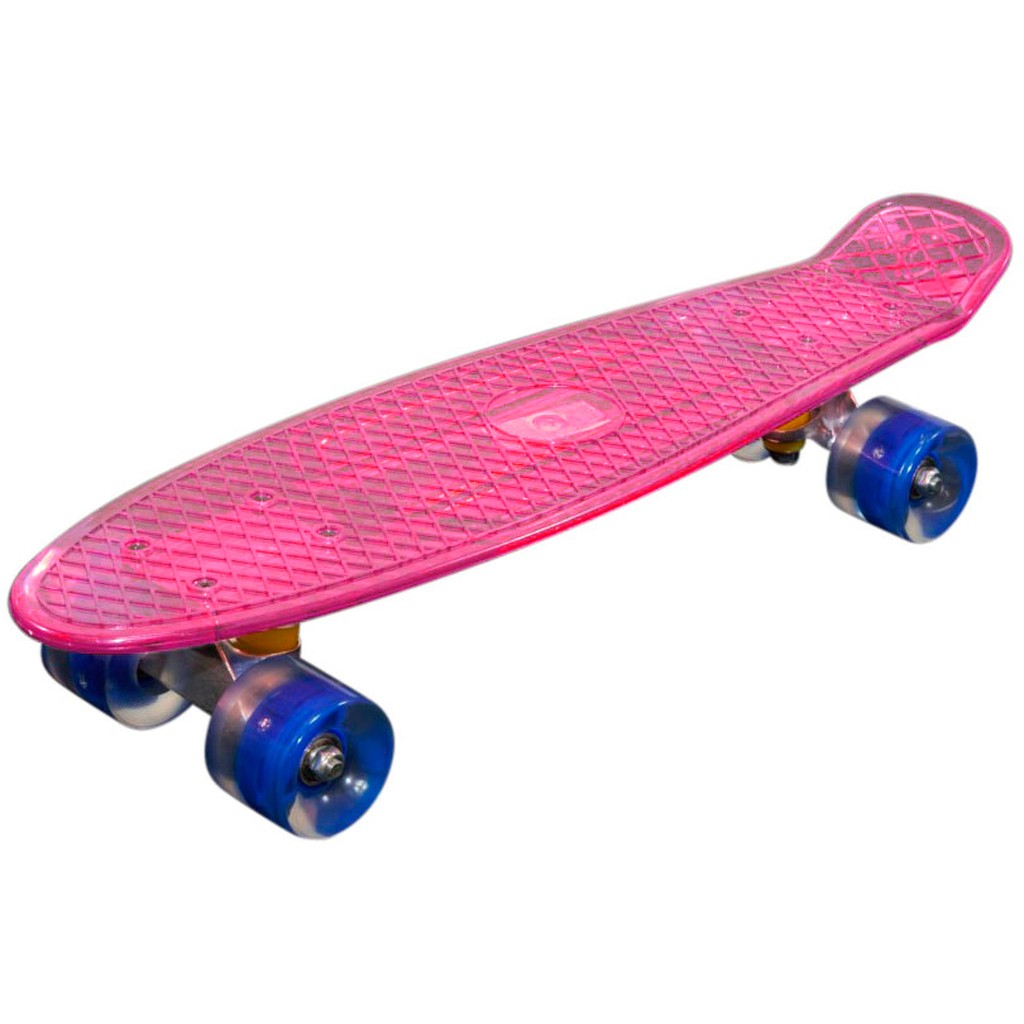 MCU-Sport  Pink Transparent LED Skateboard m/LED Lys + ABEC7