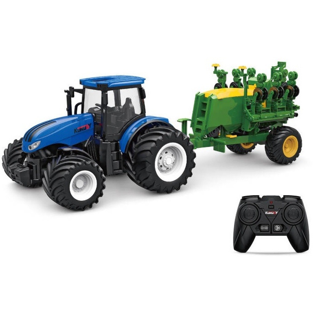 Fjernstyret Traktor m/Såvogn 1:24 Alloy 2.4G