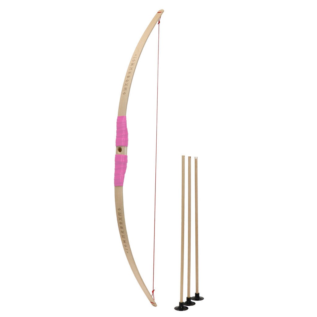 Børnebue af bøgetræ  pink greb + 3 pile