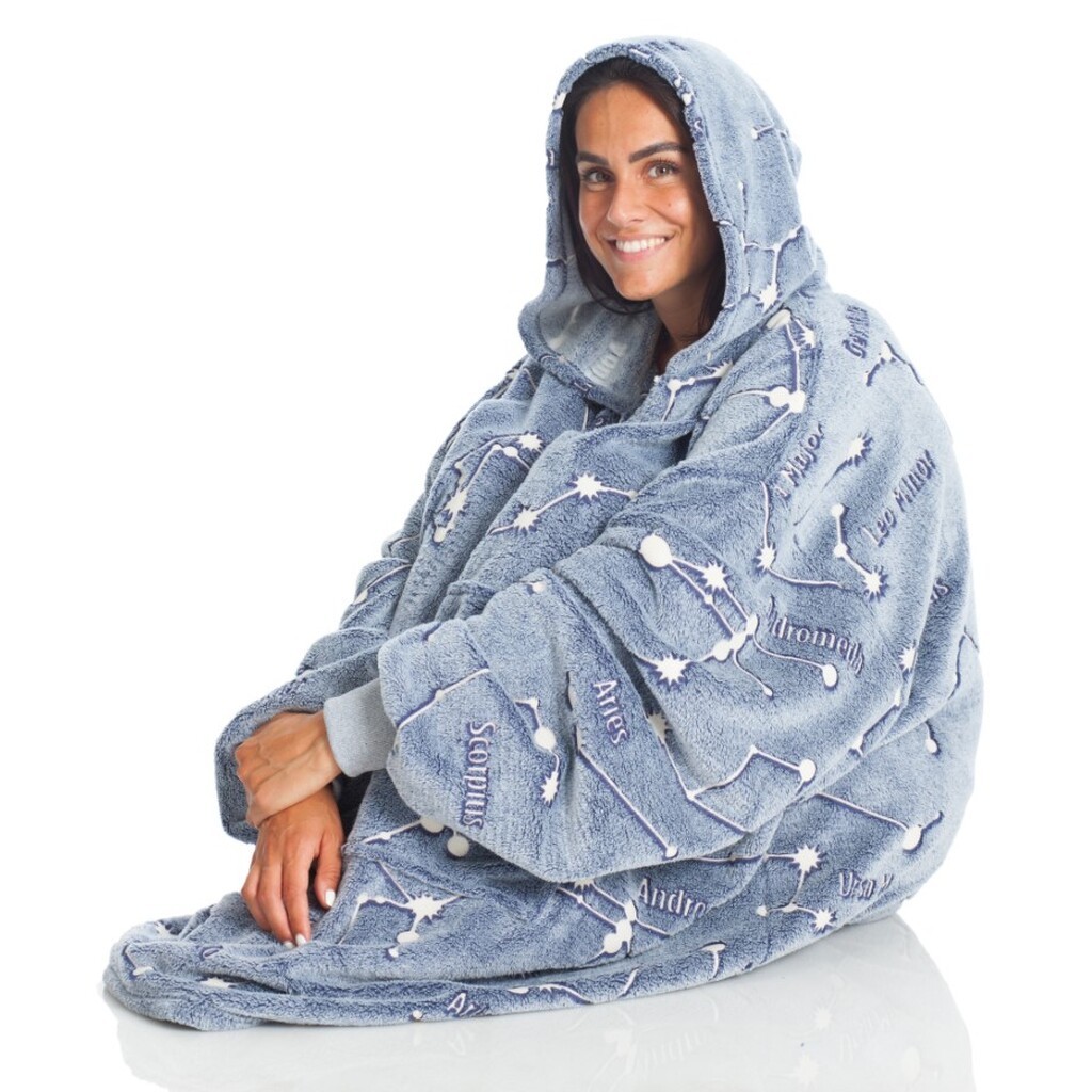 KANGURONE Glow Hoodie Plaid til Voksne, tähtikuviot