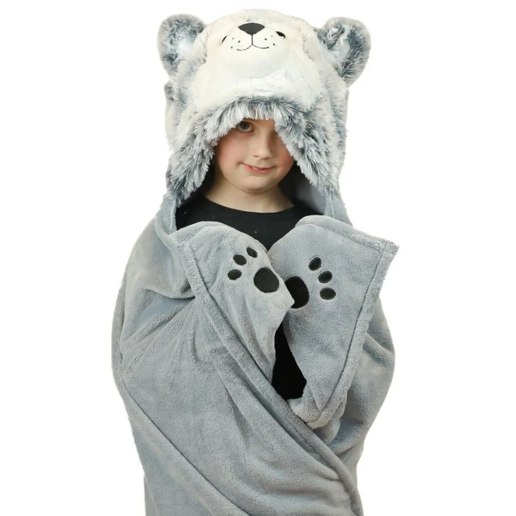 Noxxiez dyre tæppe med hætte - Husky Hund