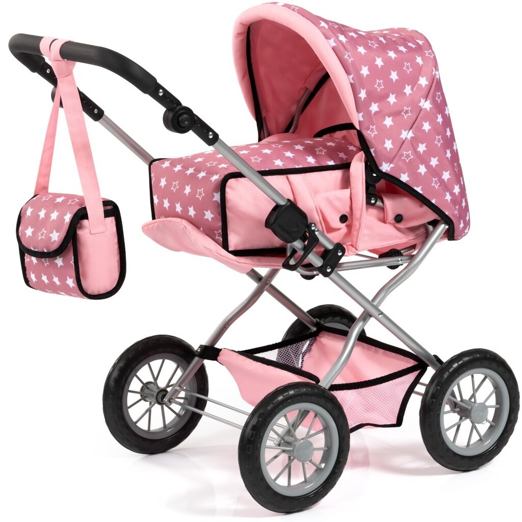 Bayer Design Kombi Grande dukkevogn med lift og pusletaske, pink
