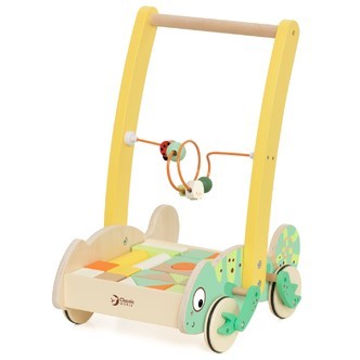 Classic Træ Gåvogn med klodser - Kamæleon (fra 12 M)