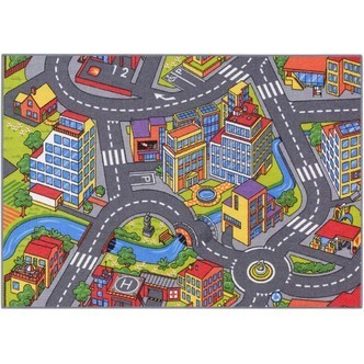 Bil Legetæppe ''Byliv''  95 x 133 cm