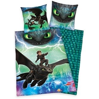 Sådan træner du din drage Sengetøj Glow in the dark - 100 Procent Bomuld