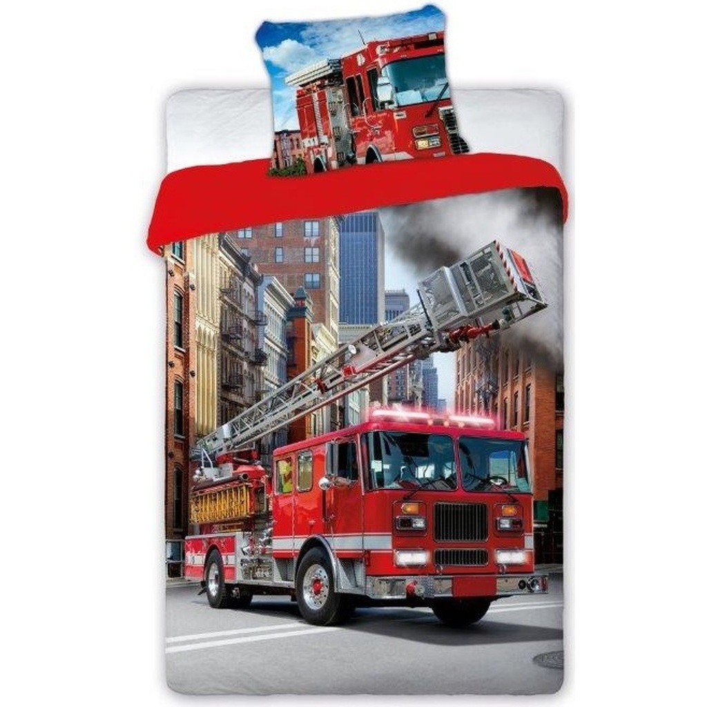 Brandbil Sengetøj 140x200 cm - 100 procent bomuld