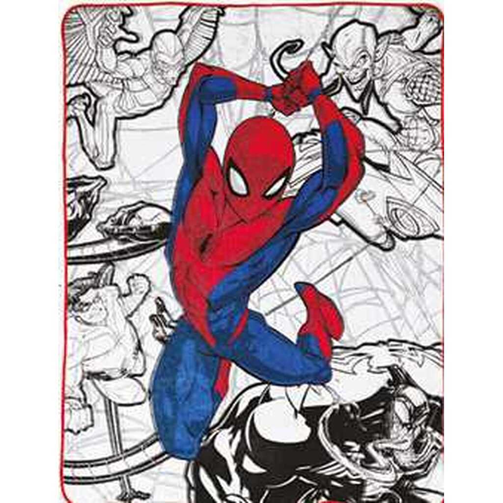 Spiderman Fleece tæppe - 130 x 170 cm