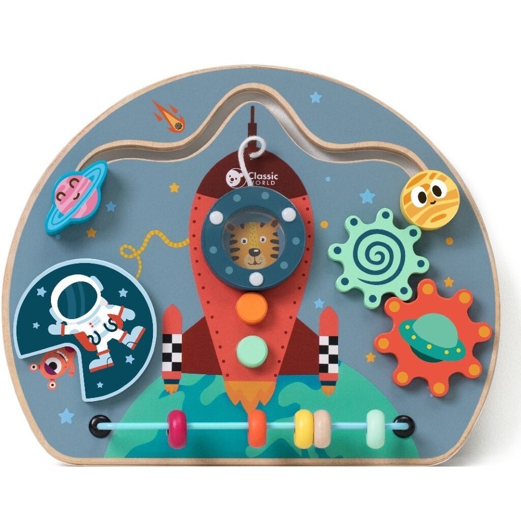 Classic Træ Aktivitetsbræt - Raket (fra 12 M)