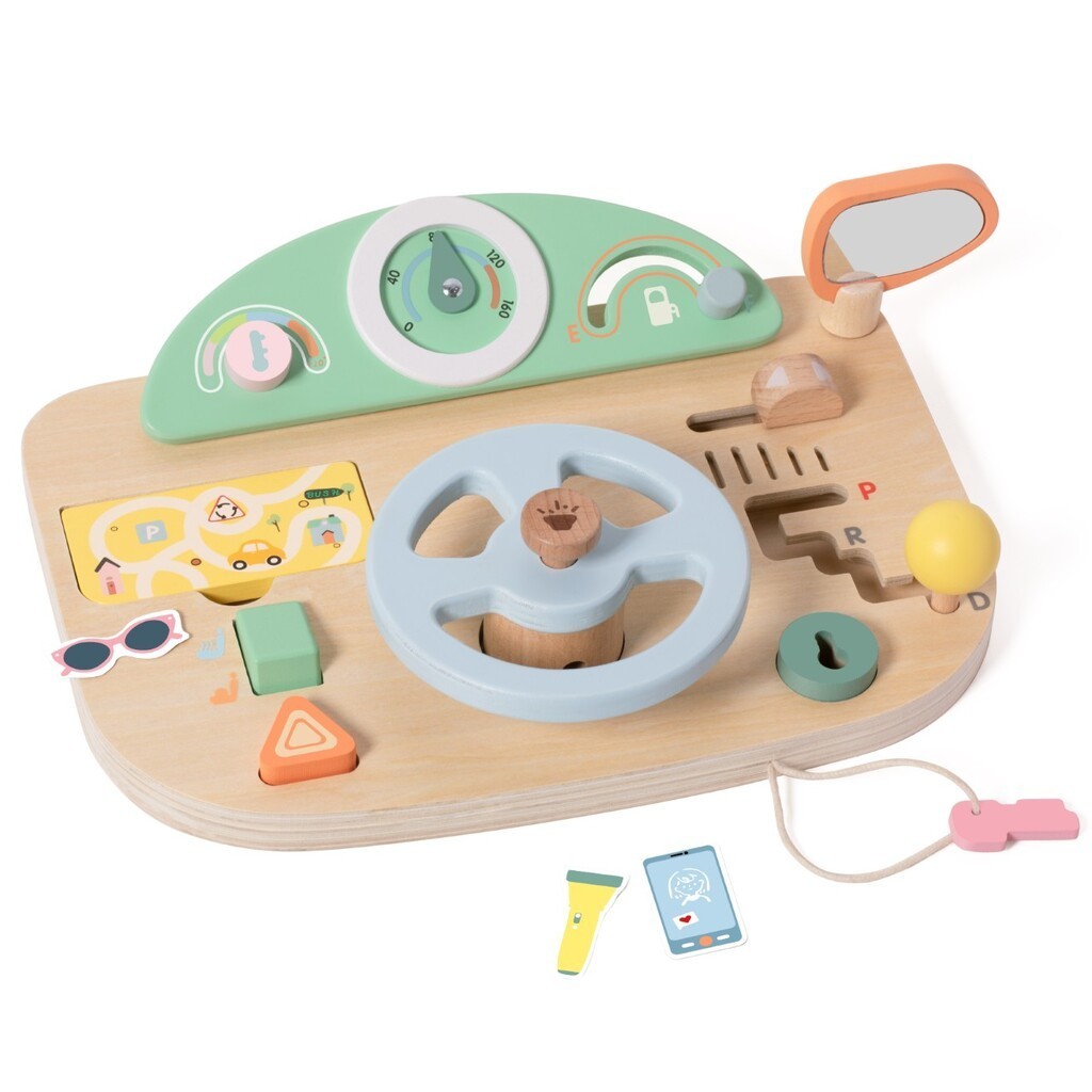 Classic World Træ BilRat med Instrumentbræt aktivitetslegetøj (fra 24 mdr.)