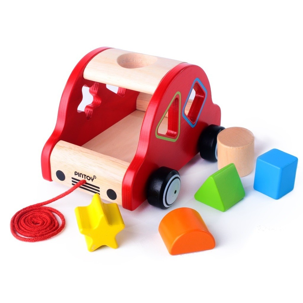 Pintoy Glad Bil sorteringslegetøj (fra 12 M)
