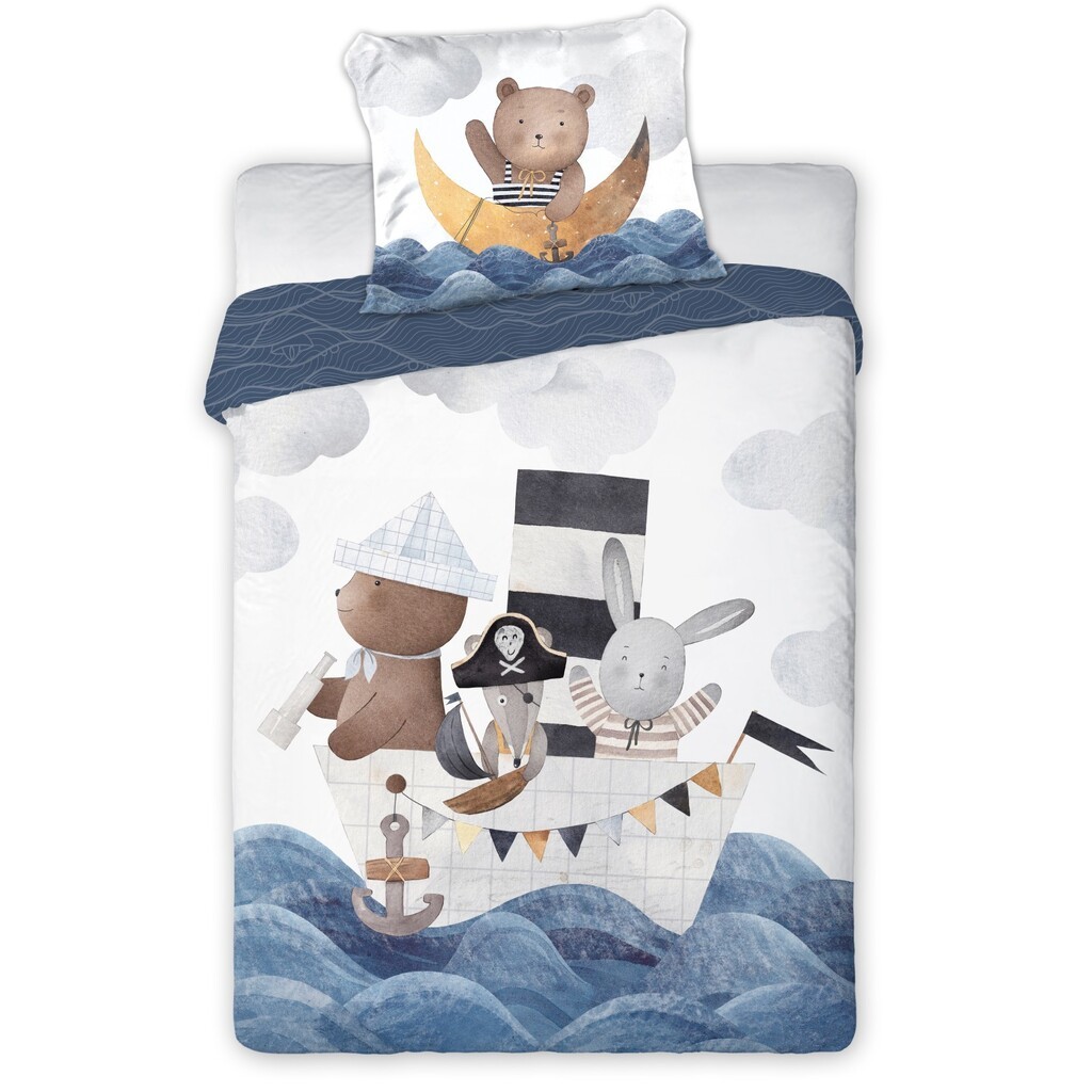 Baby Bamser på båd Junior Sengetøj 100x135 cm