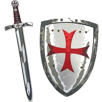 Maltesisk Riddersæt med skum Sværd + Skjold