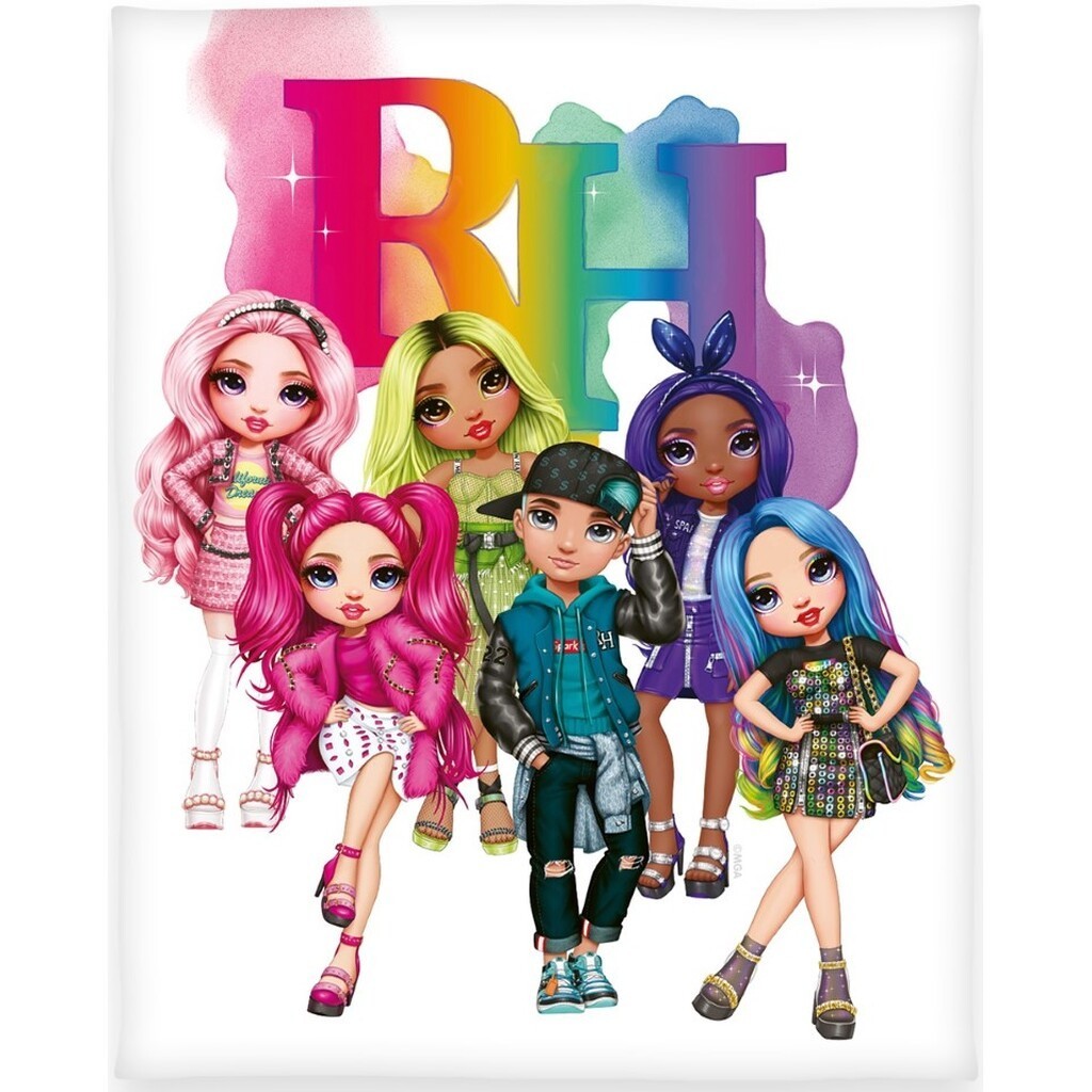 Rainbow High Fleece tæppe - 130 x 160 cm