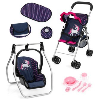 Bayer Design Buggy Dukke klapvogn Mega Sæt, Hjerter