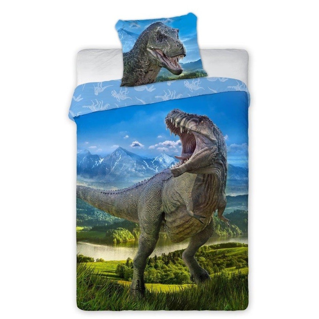 T-Rex Dinosaur Sengetøj 140x200 cm - 100 procent bomuld
