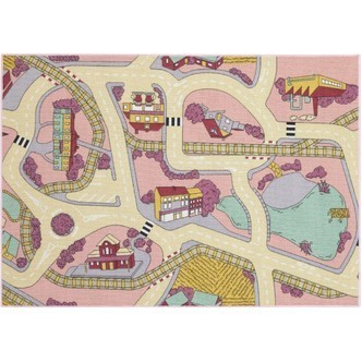 Bil Legetæppe Playtime Pink Sand  95 x 133 cm
