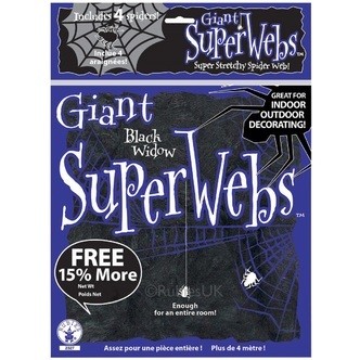 Halloween spindelvæv, Sort (60g)