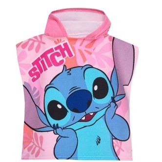 Disney Lilo og Stitch Pink Poncho badehåndklæde