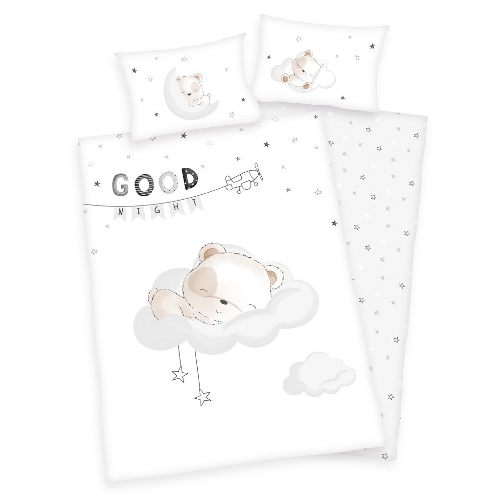 Sov lille bjørn Junior  Sengetøj 100x135 cm - 100 procent bomuld
