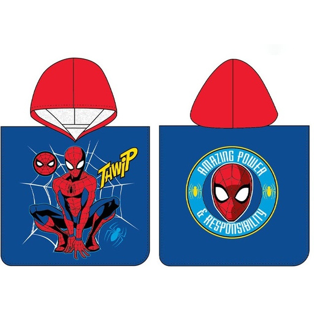Spiderman Poncho badehåndklæde med hætte