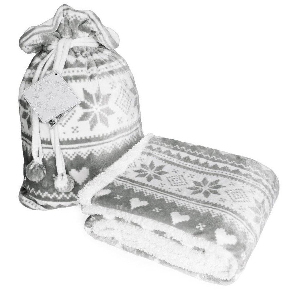 Jule Coral Fleece tæppe - 150 x 200 cm, Lysgrå