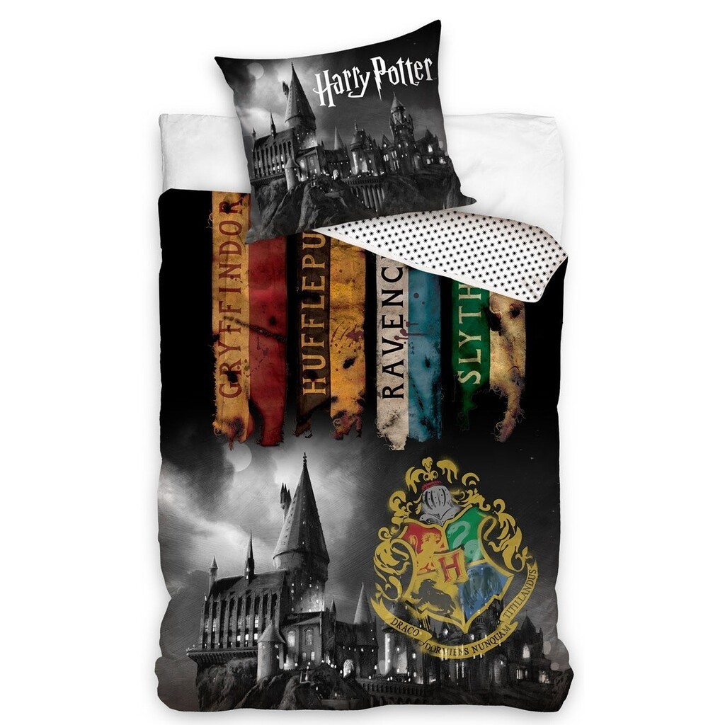 Harry Potter  Hogwarts Mørkt Sengetøj, 100 procent bomuld