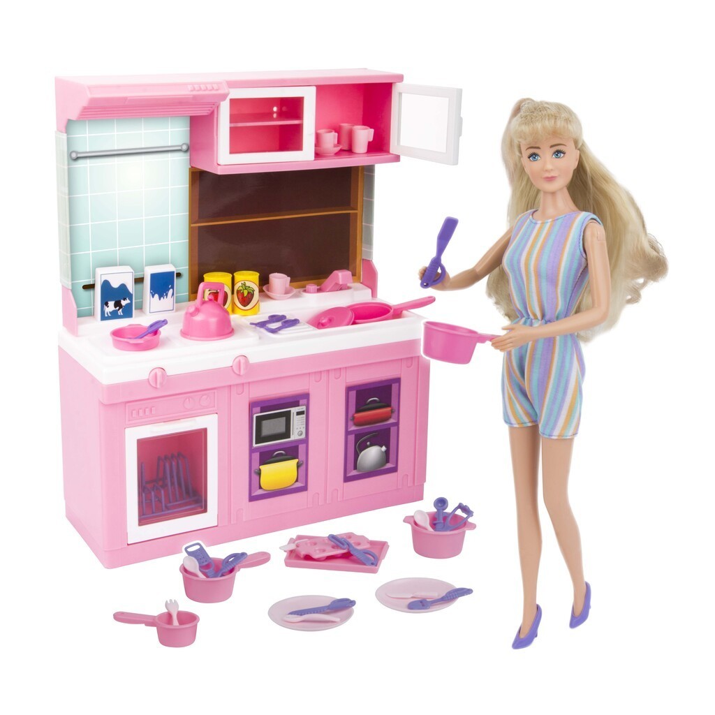 Kari Michell dukke med Køkken og tilbehør